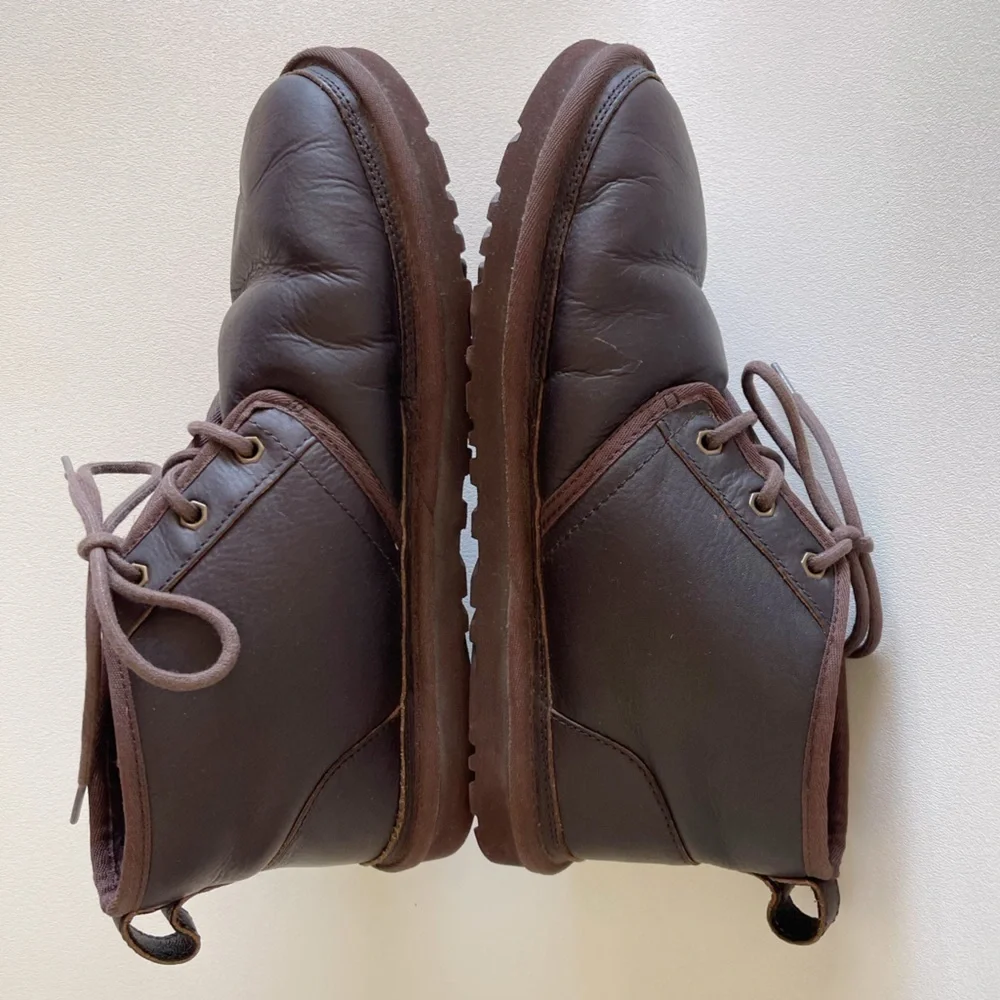 Ugg Boots Neumel Shearling Chukka Lace Leather Casual Comfort Winter Brown 10